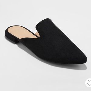 A New Day Velma Black Faux Suede Slip On Mule